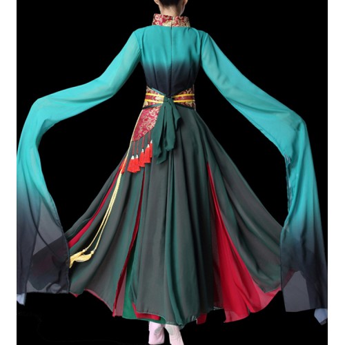 Chinese folk dance costumes ancient traditional yangko fairy hanfu drama anime cosplay stage performance dresses